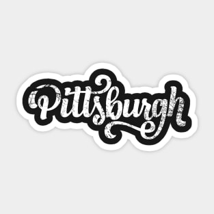 Pittsburgh Distressed Script Sticker